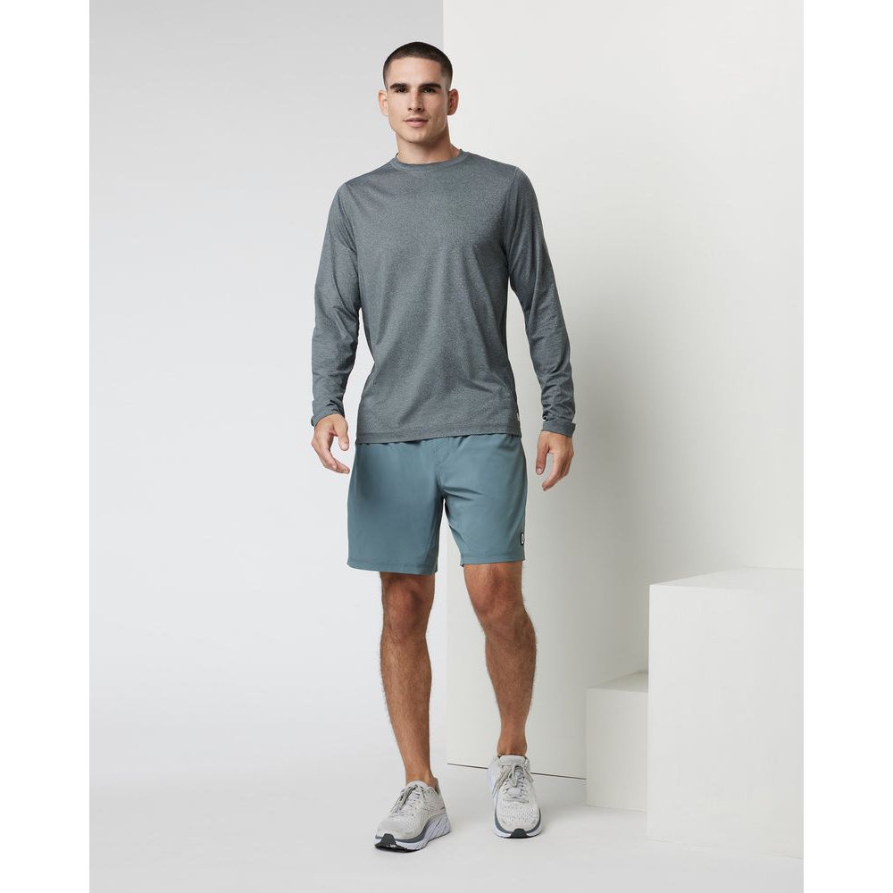 Men's Long Sleeve Tradewind Performace Tee 2.0 in Heather Grey