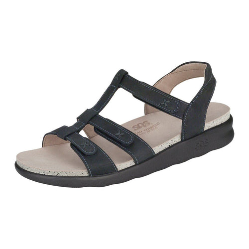 Women's Sorrento T-Strap Sandal in Nero Wide