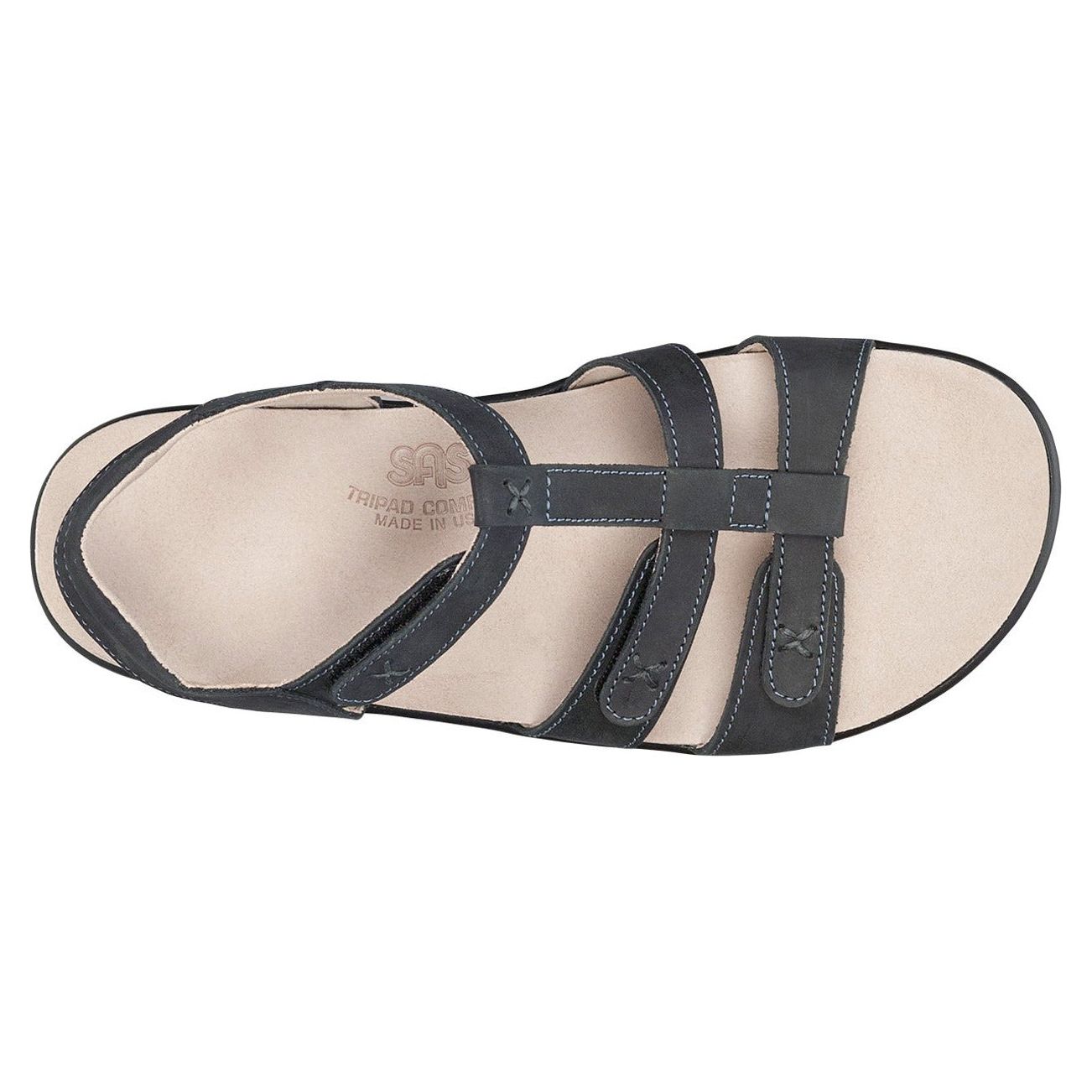 Women's Sorrento T-Strap Sandal in Nero Wide