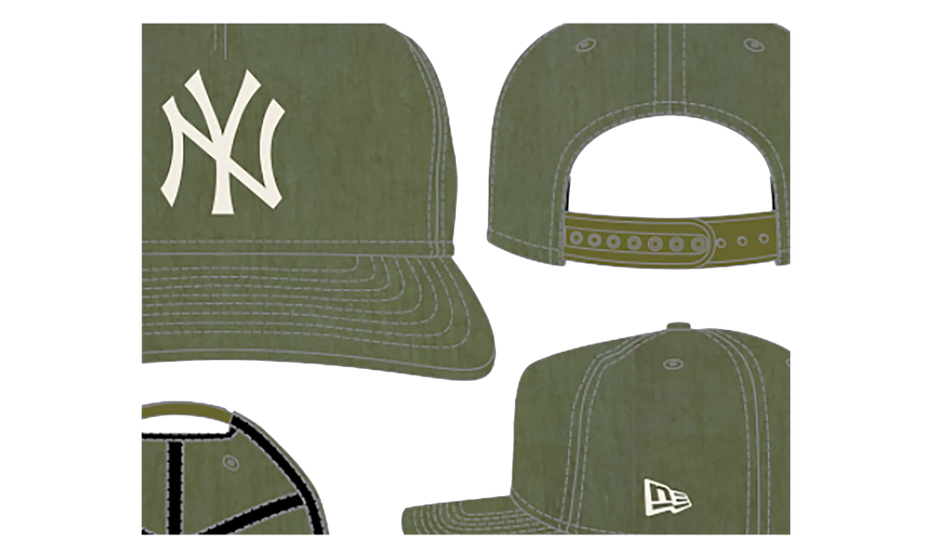 19TWENTY New York Yankees Snapback Hat "Olive Nylon" NE324
