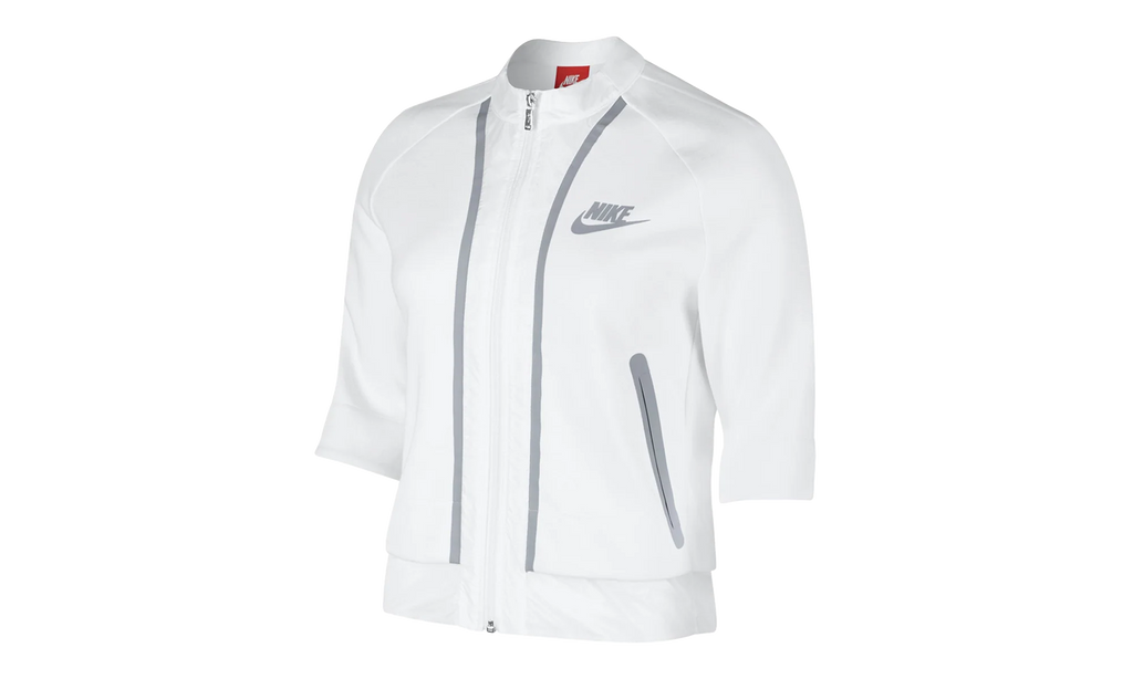 Tech Fleece Splatter Crop Zip Jacket WMNS "White / Grey" 803012 100