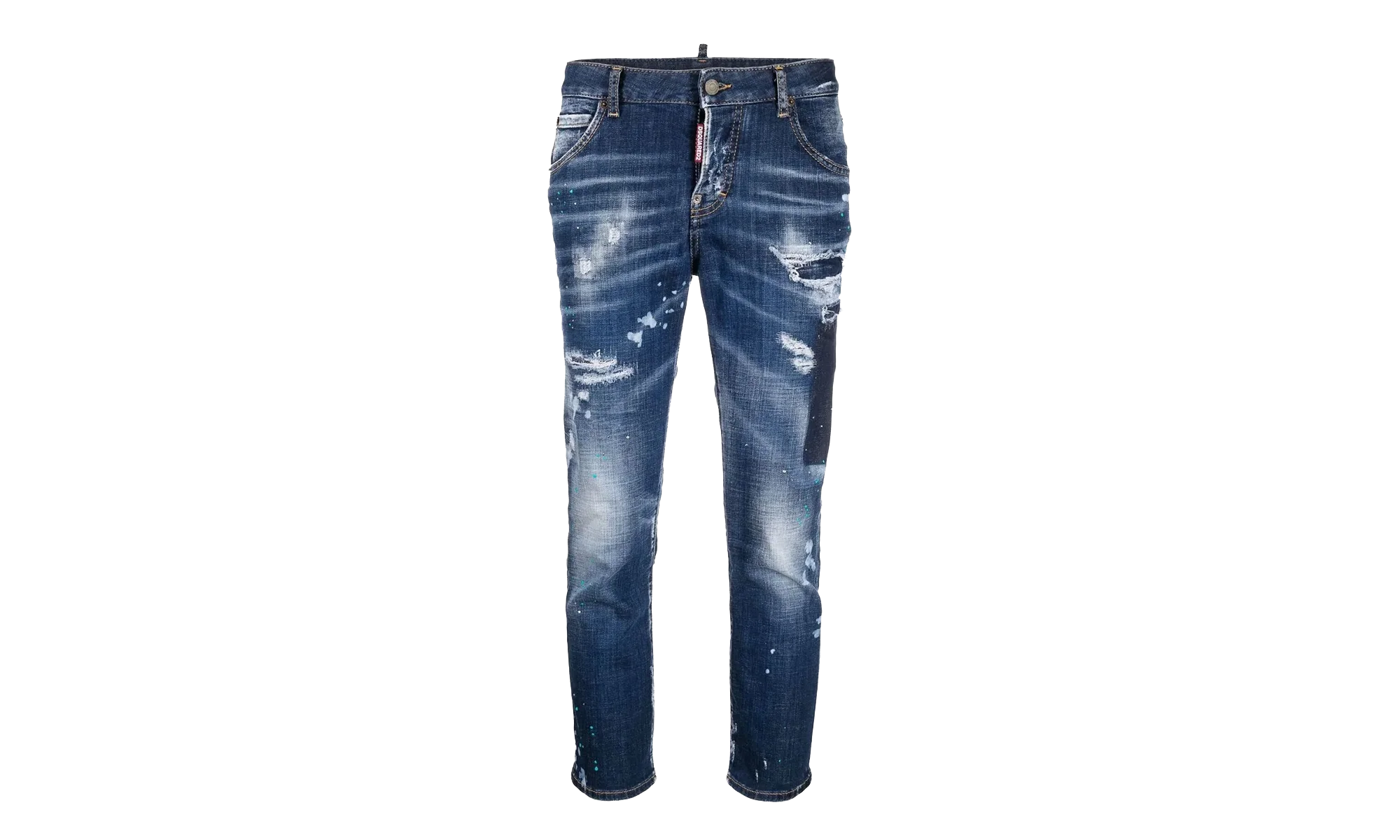 Dark Tiffany Spots Wash Cool Girl Cropped Jeans WMNS "Blue" S72LB0548S30342470