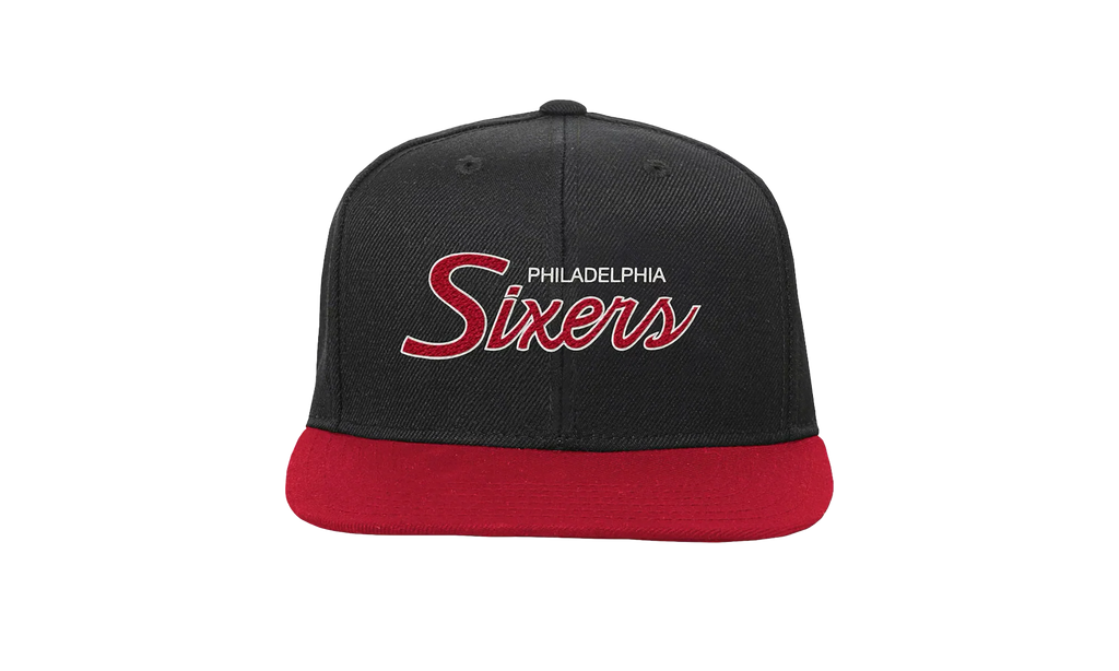 NBA Hardwood Classics Script 2.0 Snapback Cap "Philadelphia 76ers - Black" HHSS3282 P76YYPPPBLCK