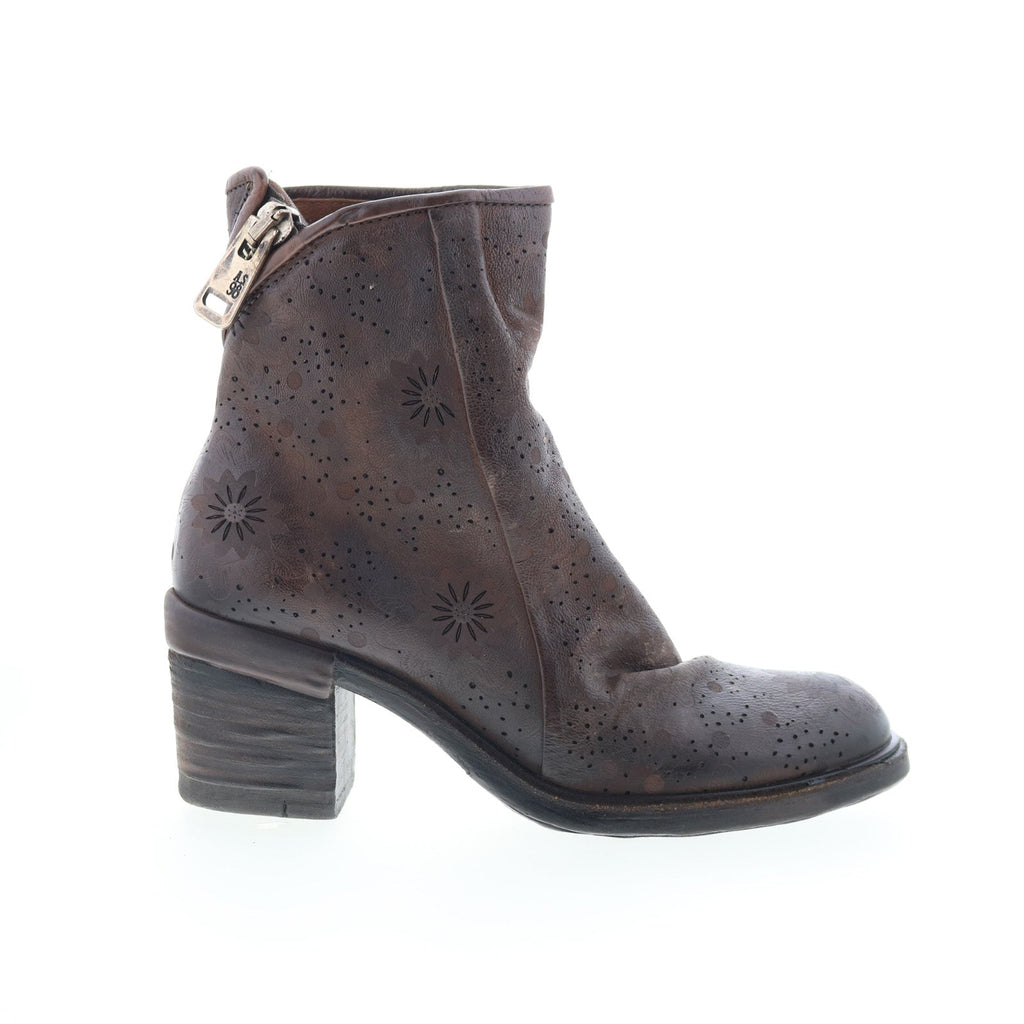 Jase Floral A24214-102-6507 Womens Gray Leather Ankle & Booties Boots