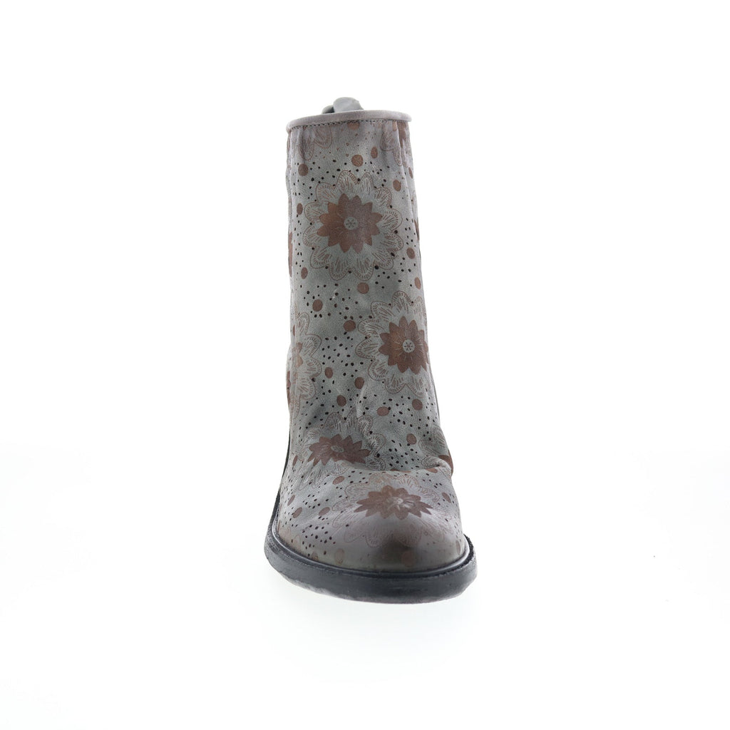 Jase Floral A24214-301-6963 Womens Gray Leather Casual Dress Boots