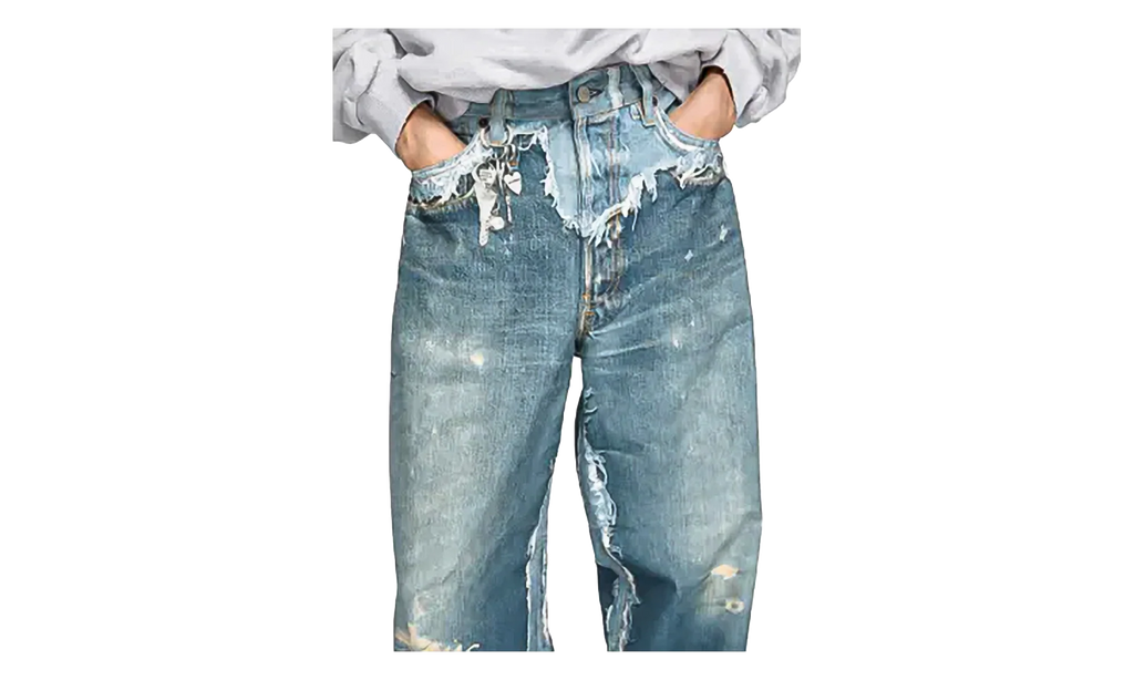 Trashed Trompe L'Oeil Jeans "Mid Blue" CK0140AUZ