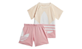 Large Trefoil Short Tee Set GS "Pink Tint / Light Pink / White" GD2651