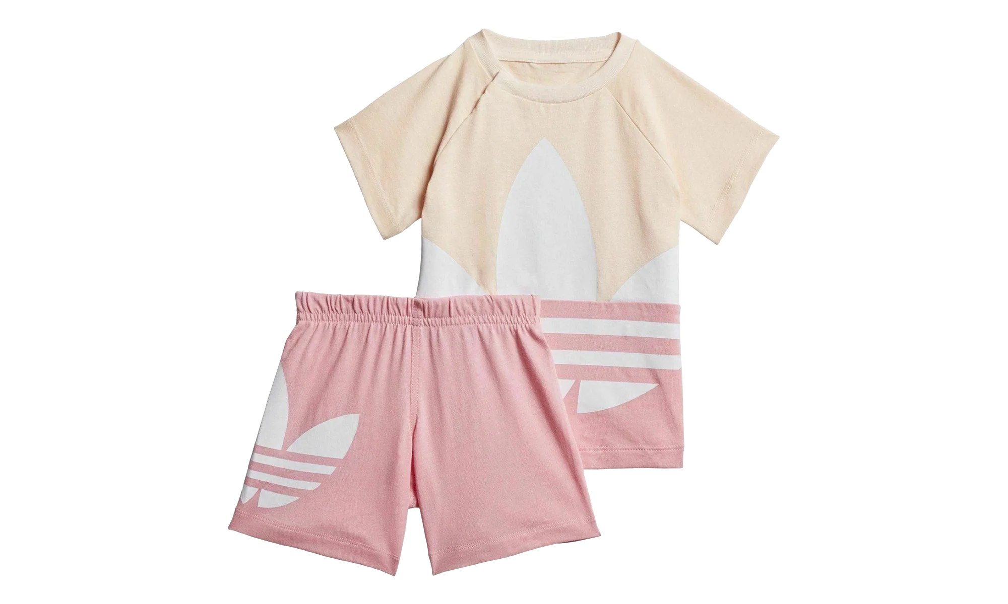 Large Trefoil Short Tee Set GS "Pink Tint / Light Pink / White" GD2651