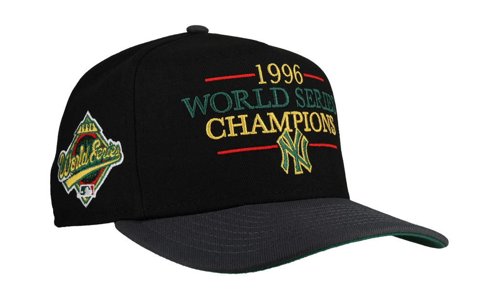 9FIFTY New York Yankees 1996 World Series A Frame Snapback Hat "Black / Graphite" NE239
