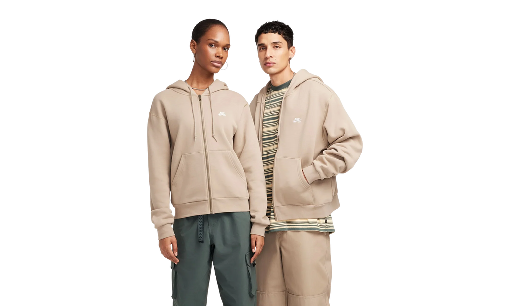 SB Full-Zip Fleece Skate Hoodie "Khaki / White" FZ8796 247