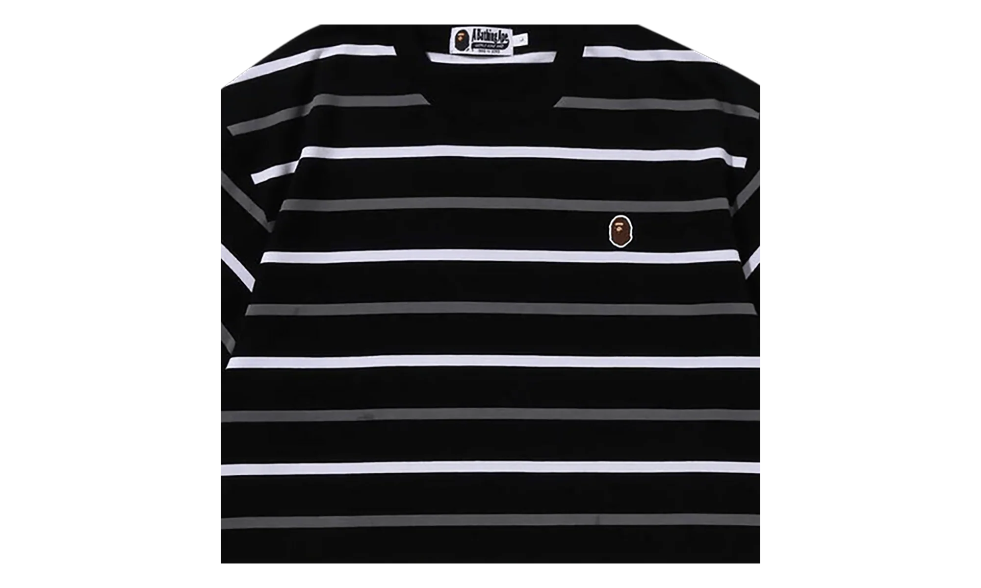 Ape Head One Point Stripe Tee "Black" 1J80 109 070 BLACK