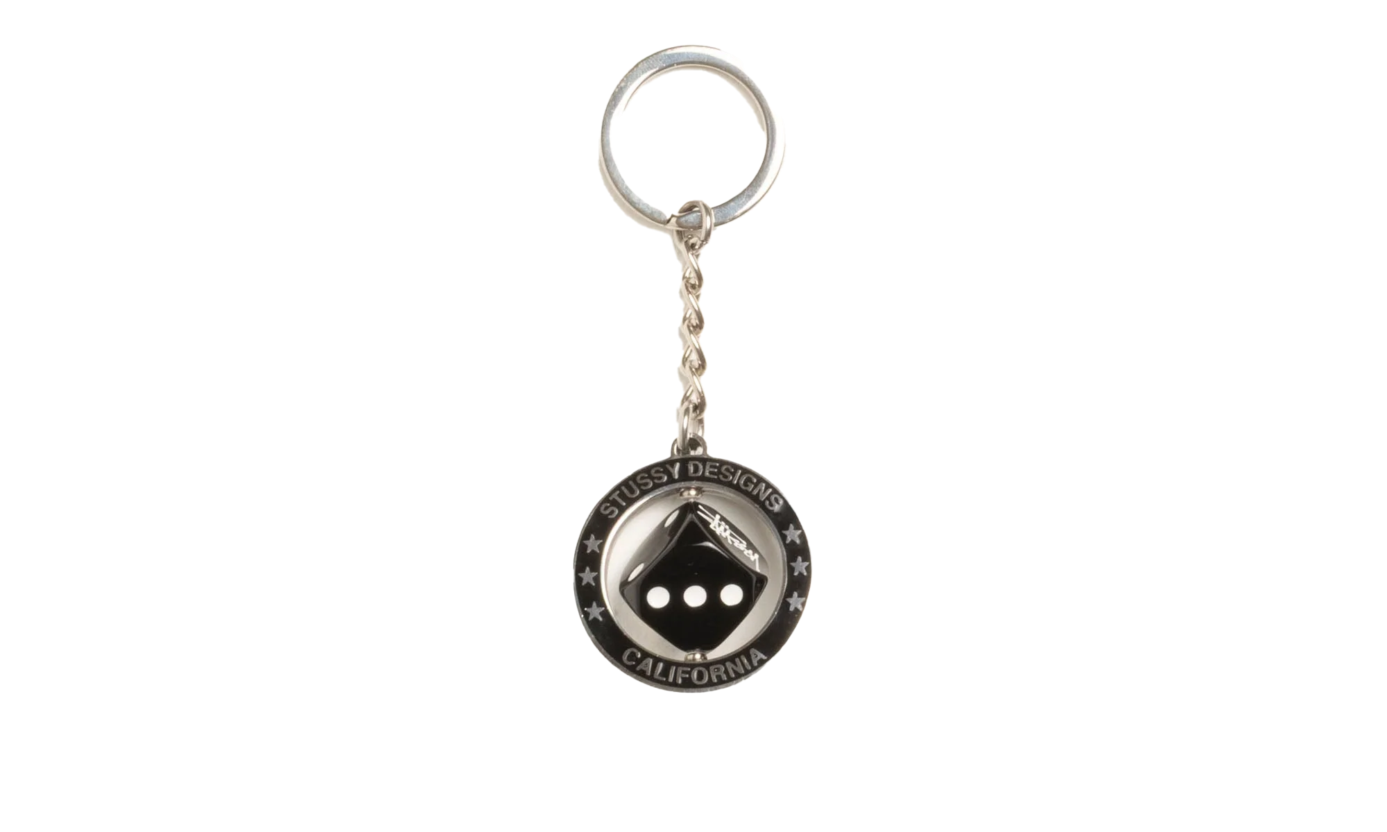 SPINNING DICE KEYCHAIN "Silver" STUS331