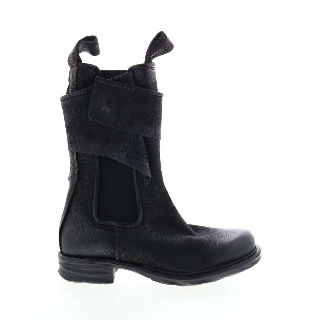 Sikes A50216-101 Womens Black Leather Slip On Chelsea Boots