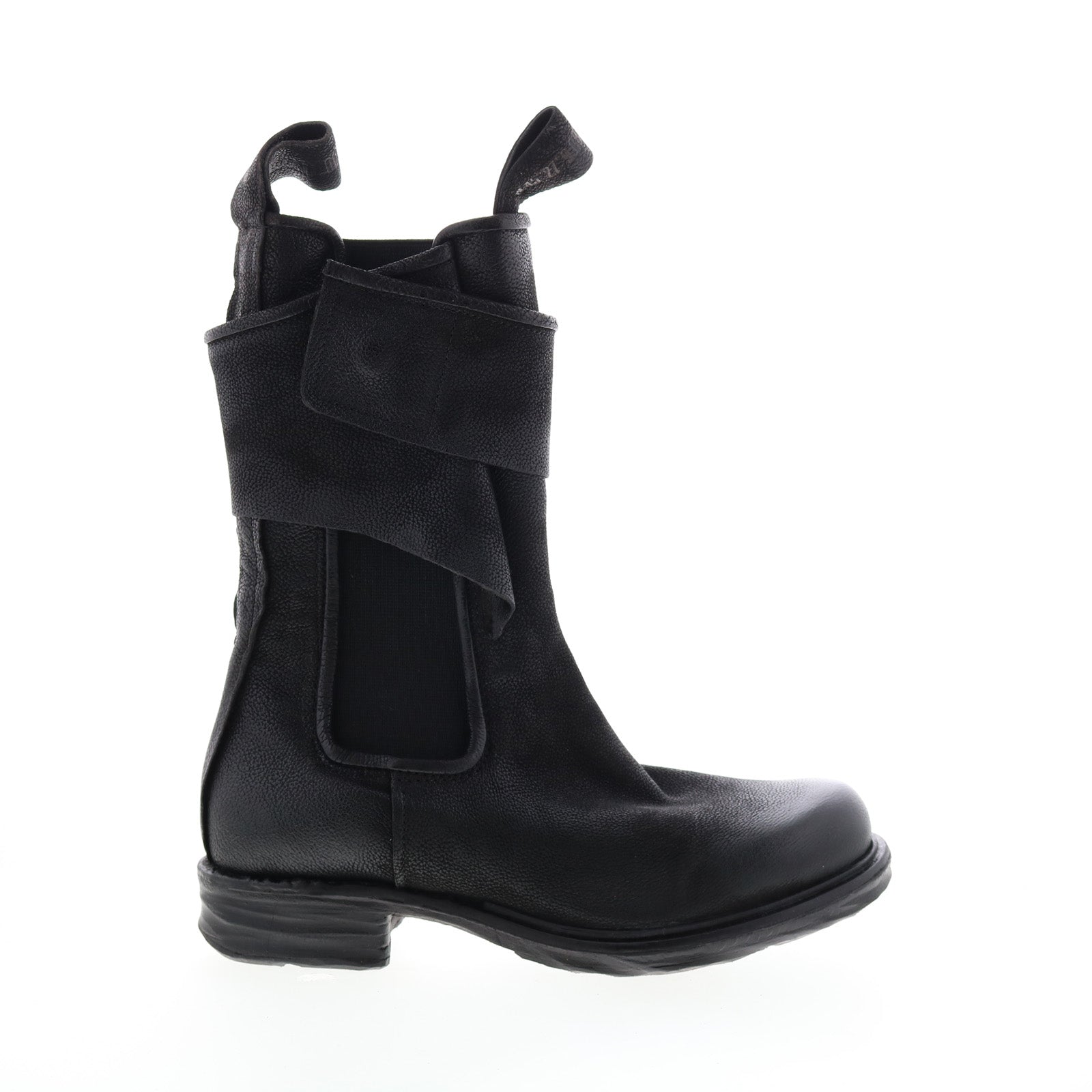 Sikes A50216-101 Womens Black Leather Slip On Chelsea Boots