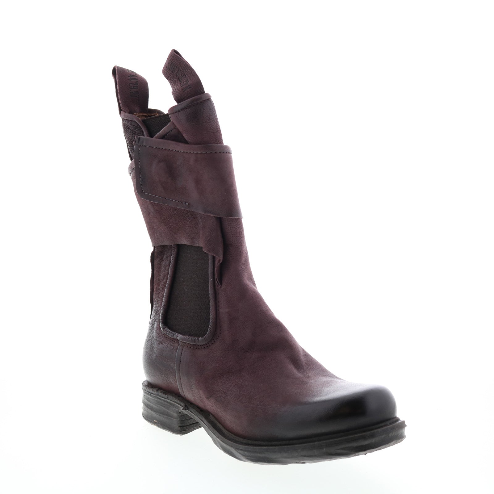 Sikes A50216-102 Womens Burgundy Leather Slip On Chelsea Boots