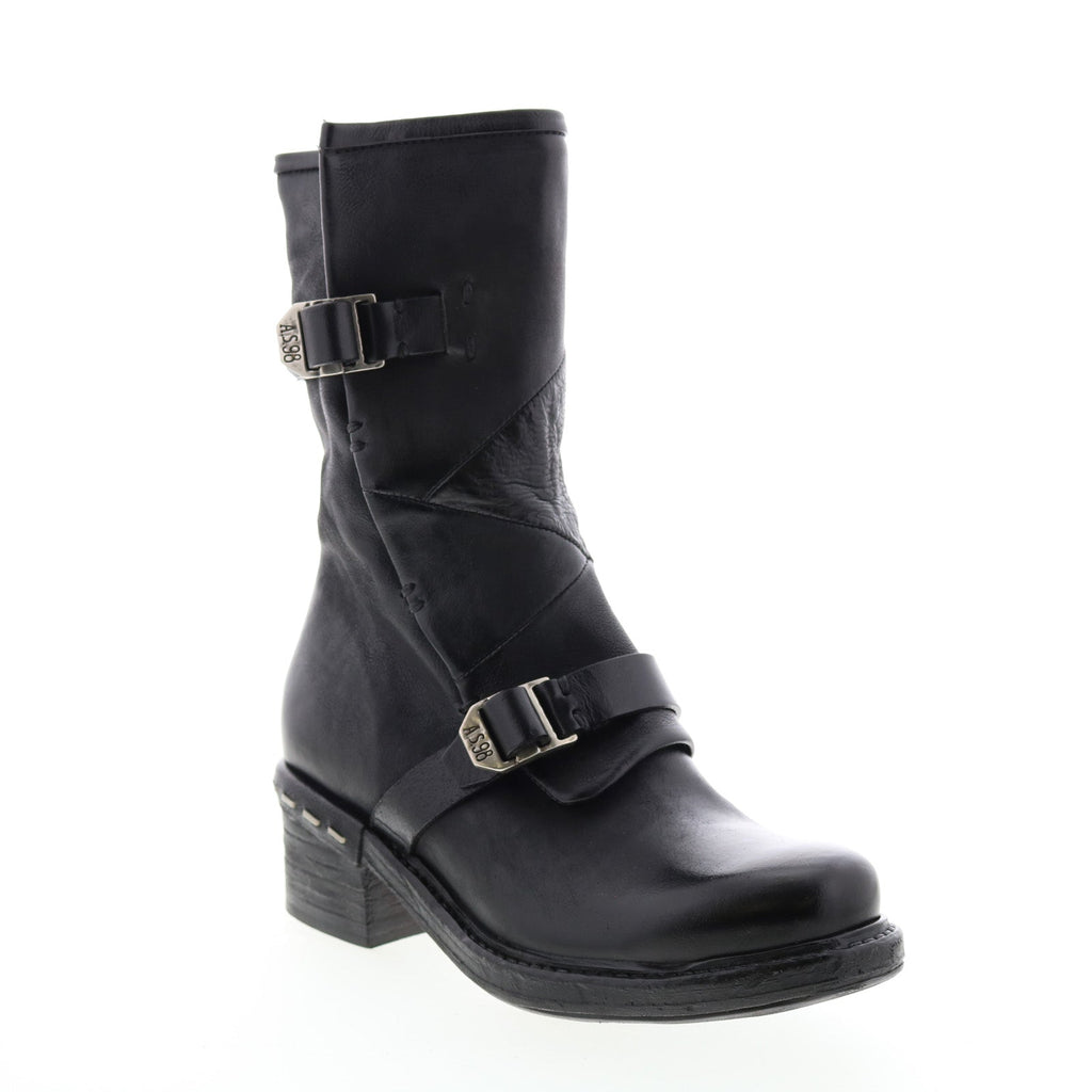 Norm A52203-101 Womens Black Leather Zipper Casual Dress Boots