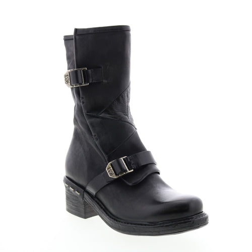 Norm A52203-101 Womens Black Leather Zipper Casual Dress Boots