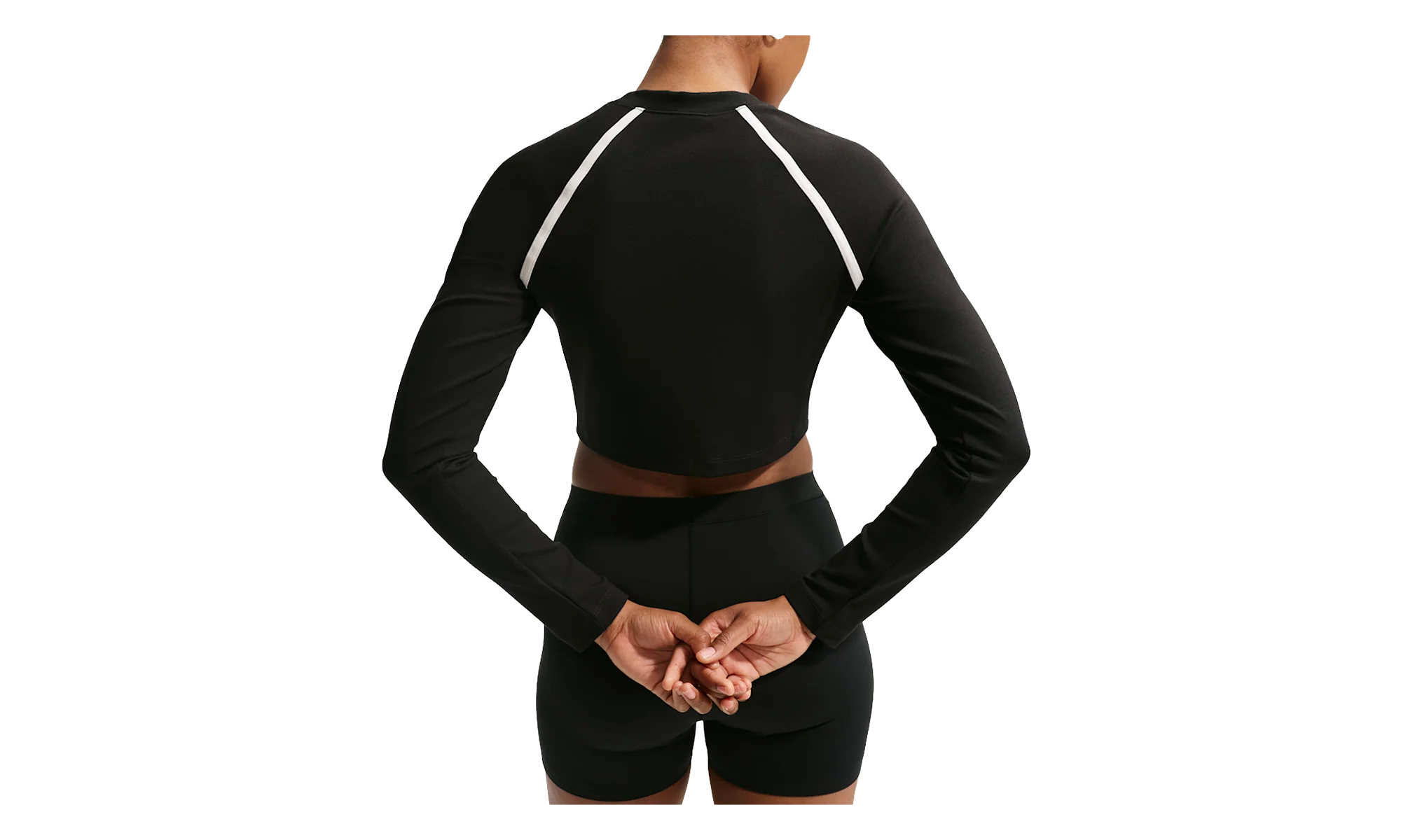 Sportswear Tight Long-Sleeve Cropped Top WMNS "Black / Black / Chalk / Chalk" IF0338 010