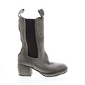 Collins A57202-302 Womens Gray Leather Slip On Chelsea Boots