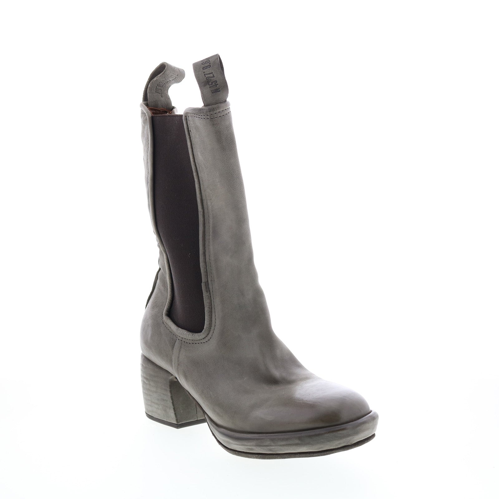 Collins A57202-302 Womens Gray Leather Slip On Chelsea Boots