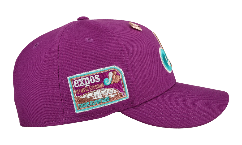 59FIFTY Montreal Expos Olympic Stadium Fitted Hat "Purple Metallic" NE437