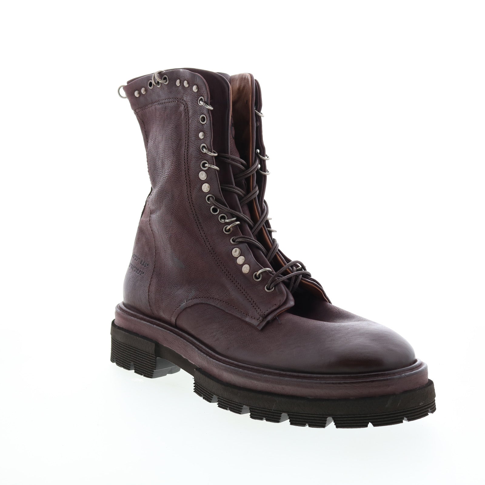 Hubie A59210-201 Womens Burgundy Leather Lace Up Casual Dress Boots
