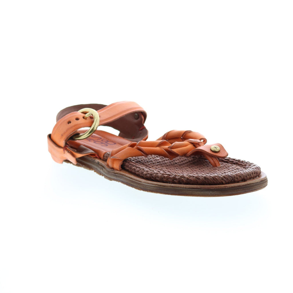 Tarron Canvas A66001-101 Womens Orange Leather Strap Sandals Shoes