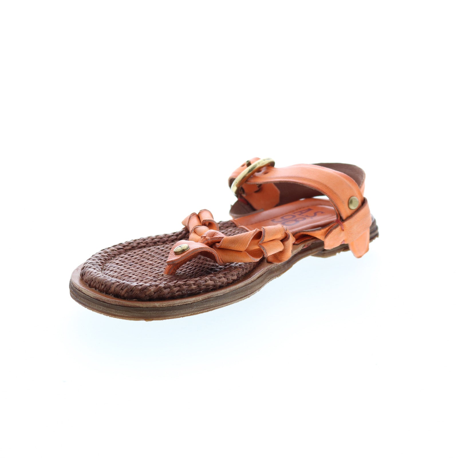 Tarron Canvas A66001-101 Womens Orange Leather Strap Sandals Shoes