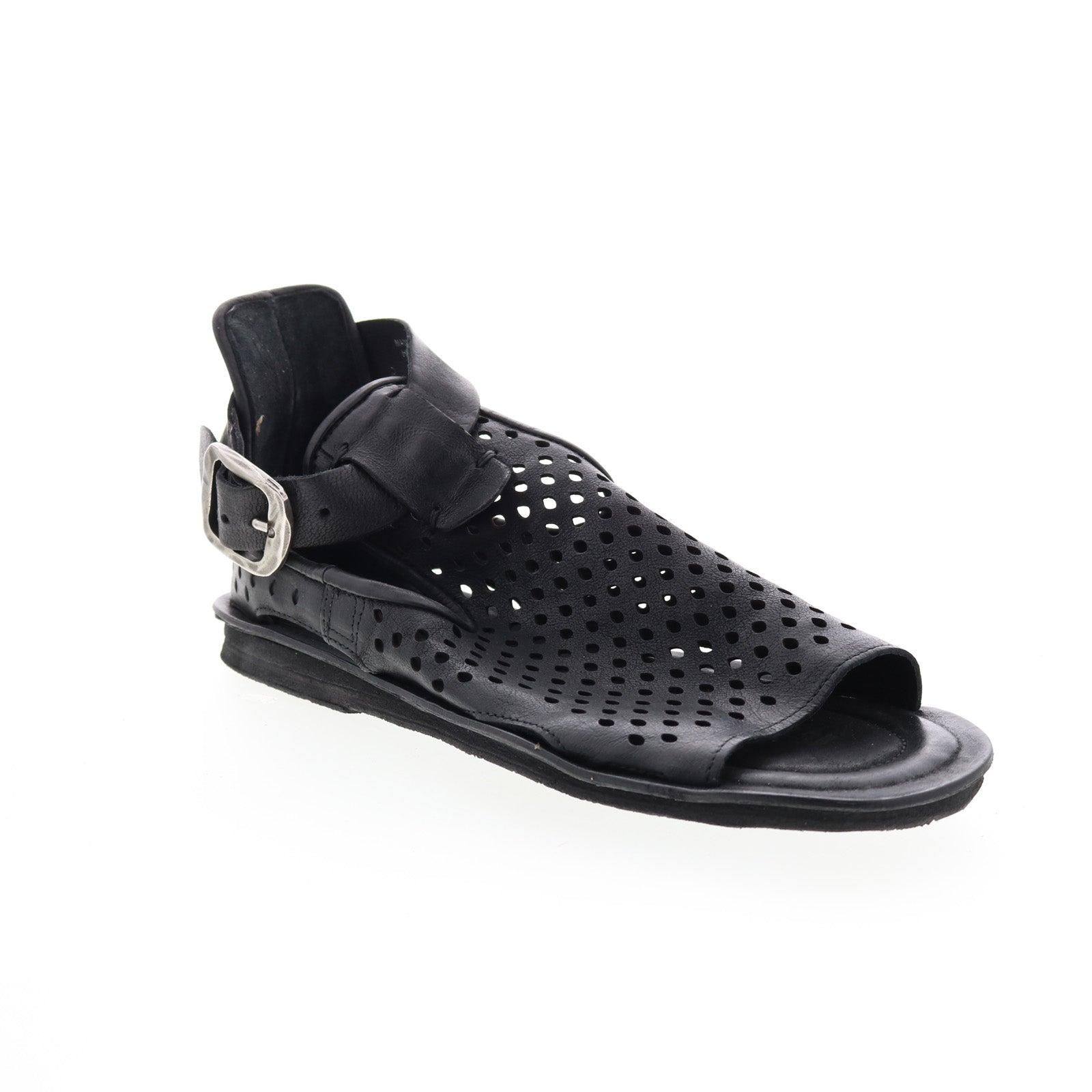 Mason A67005-201 Womens Black Leather Strap Sandals Shoes