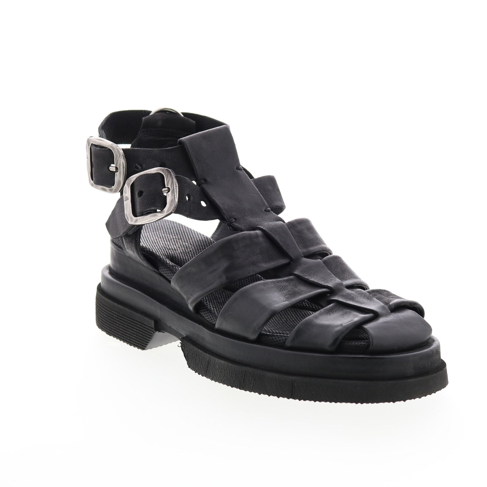 Colter A68002-101 Womens Black Leather Gladiator Sandals Shoes