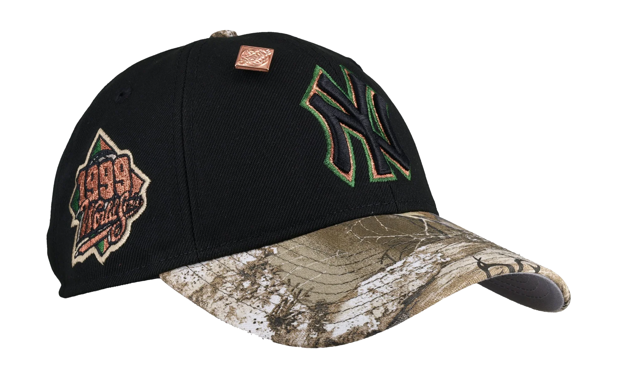 9TWENTY New York Yankees 1999 World Series Remastered Dad Hat "Black / Real Tree - Visor" NE320