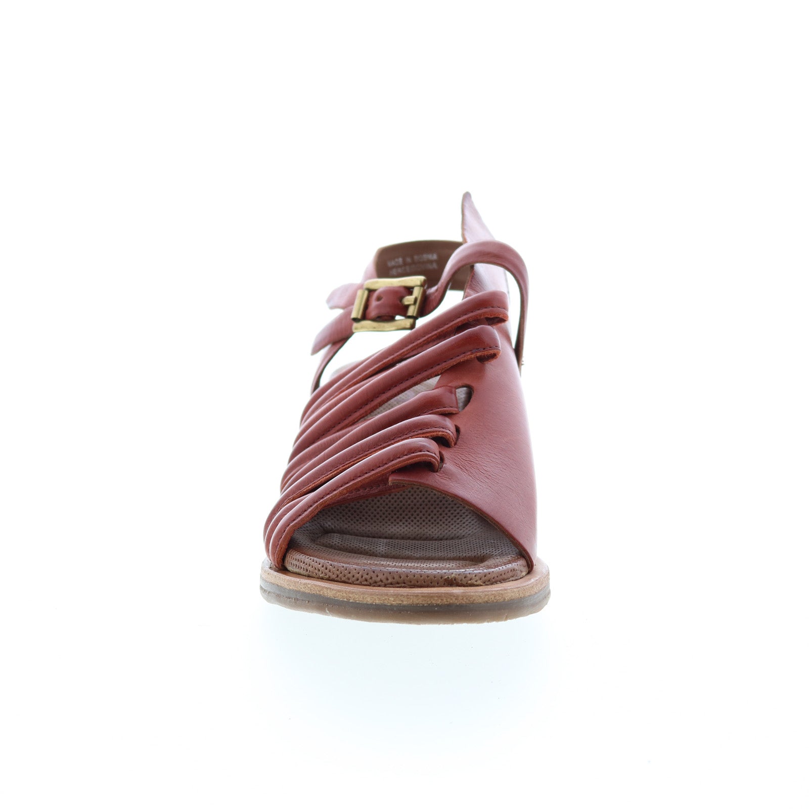 Simmy A70002-201 Womens Brown Leather Hook & Loop Strap Heels Shoes
