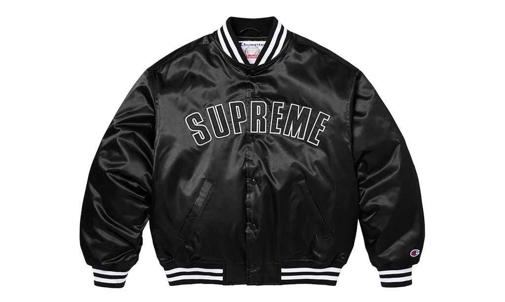 Champion® Satin Varsity Jacket "SS26 - Black" SU27455