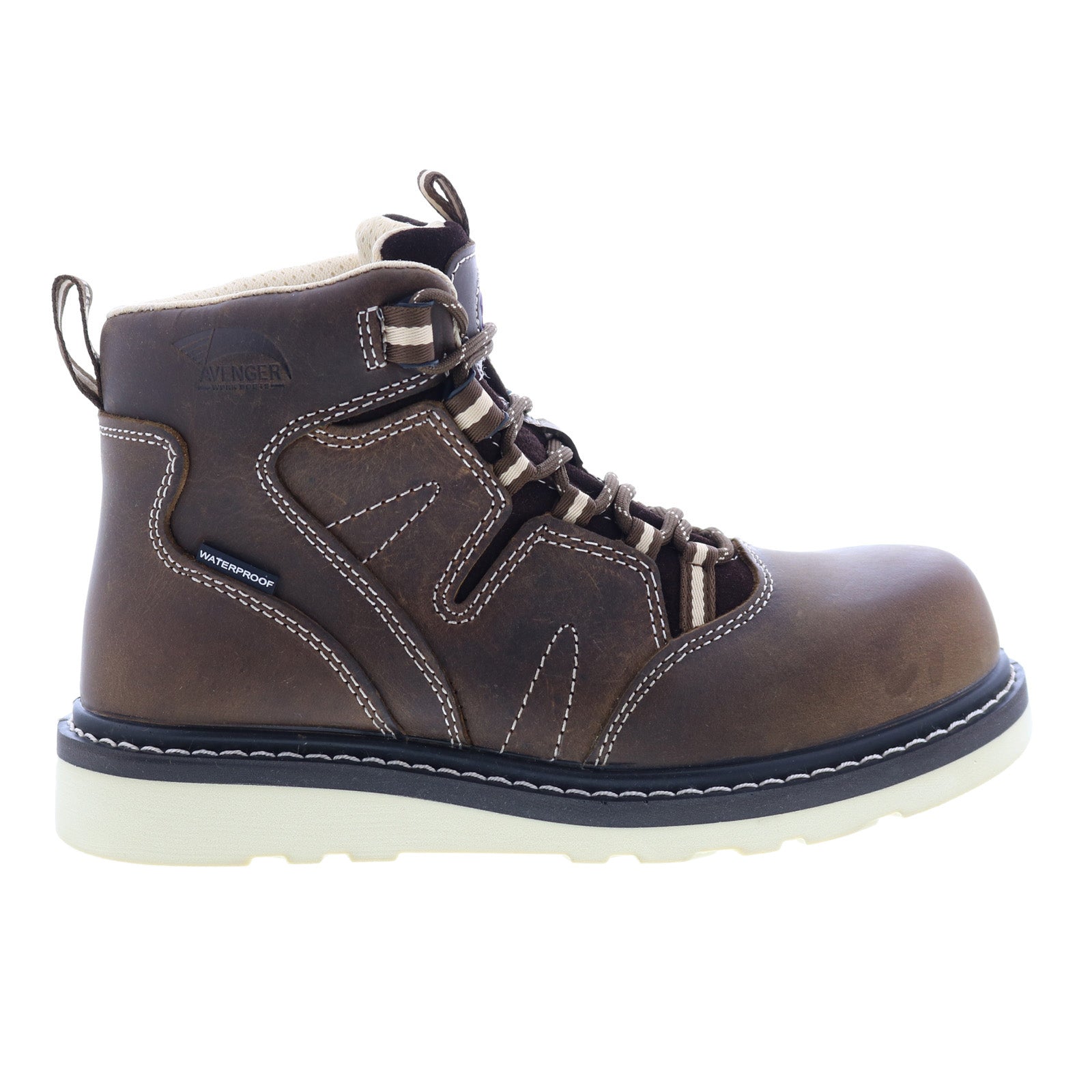 Avenger Wedge Carbon Toe Electric Hazard Waterproof 6" Womens Brown Work Boots