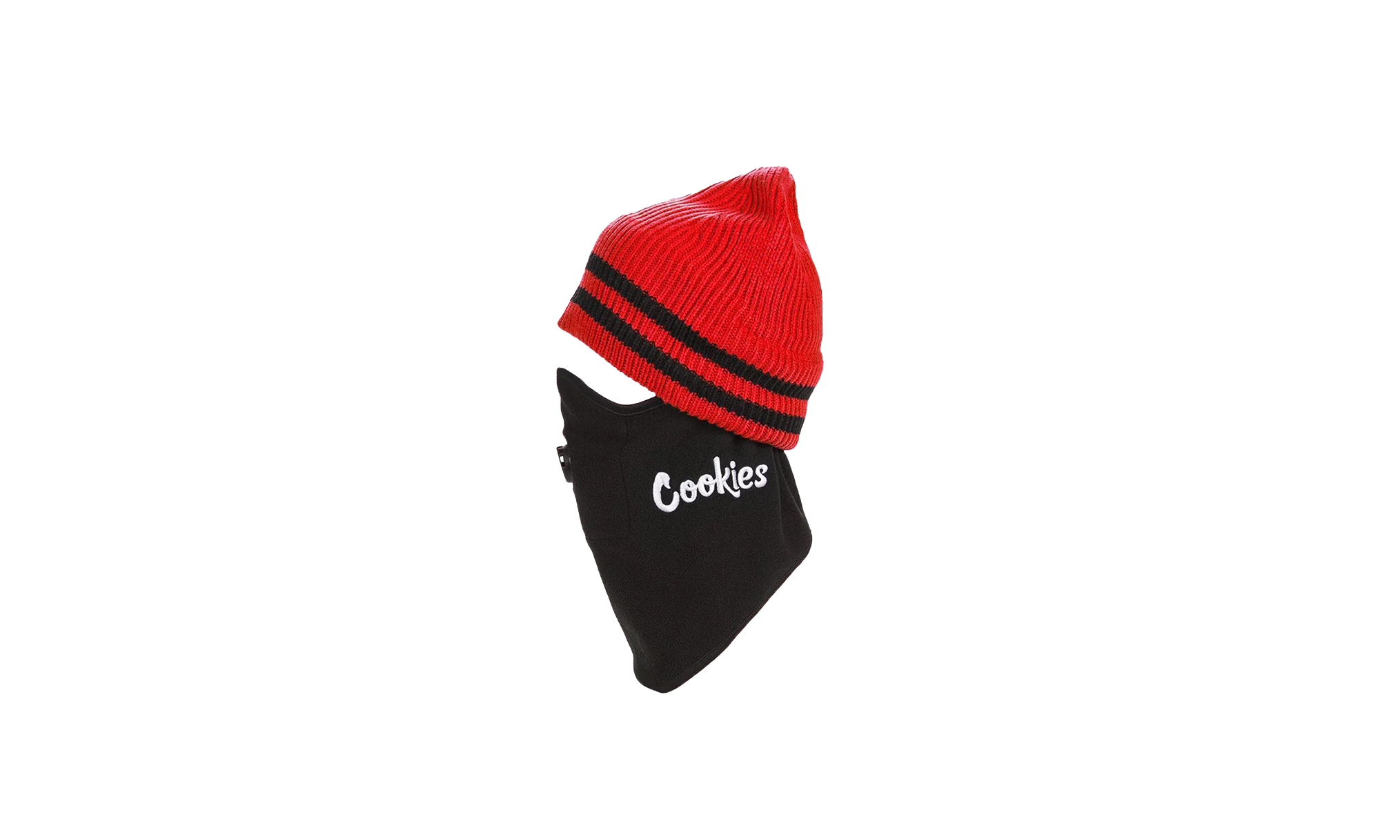 Glaciers Of Ice Jacquard Stripe Beanie Face Mask "Red" 1546X4338 RED
