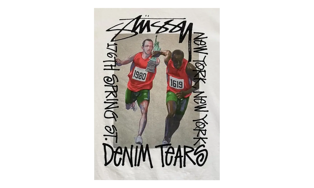 Stussy Pass The Baton Short Sleeve Tee Shirt "White" DT333
