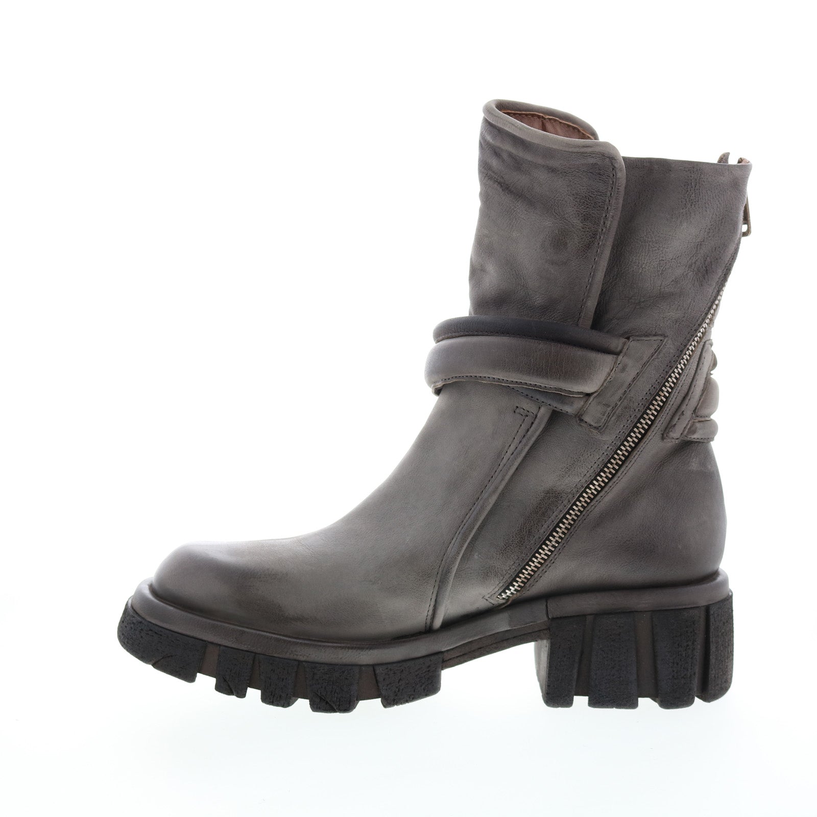 Hersh A82206-301 Womens Gray Leather Zipper Casual Dress Boots