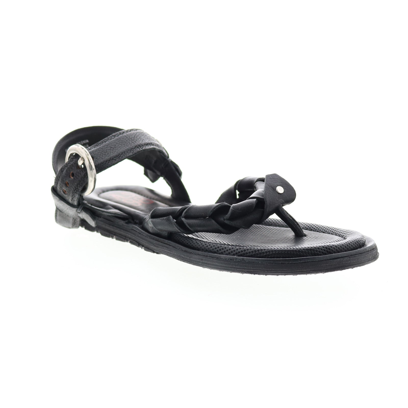 Tarron A84001-101 Womens Black Leather Strap Sandals Shoes