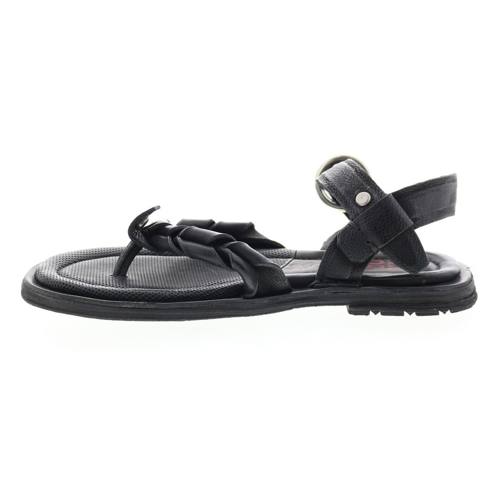 Tarron A84001-101 Womens Black Leather Strap Sandals Shoes