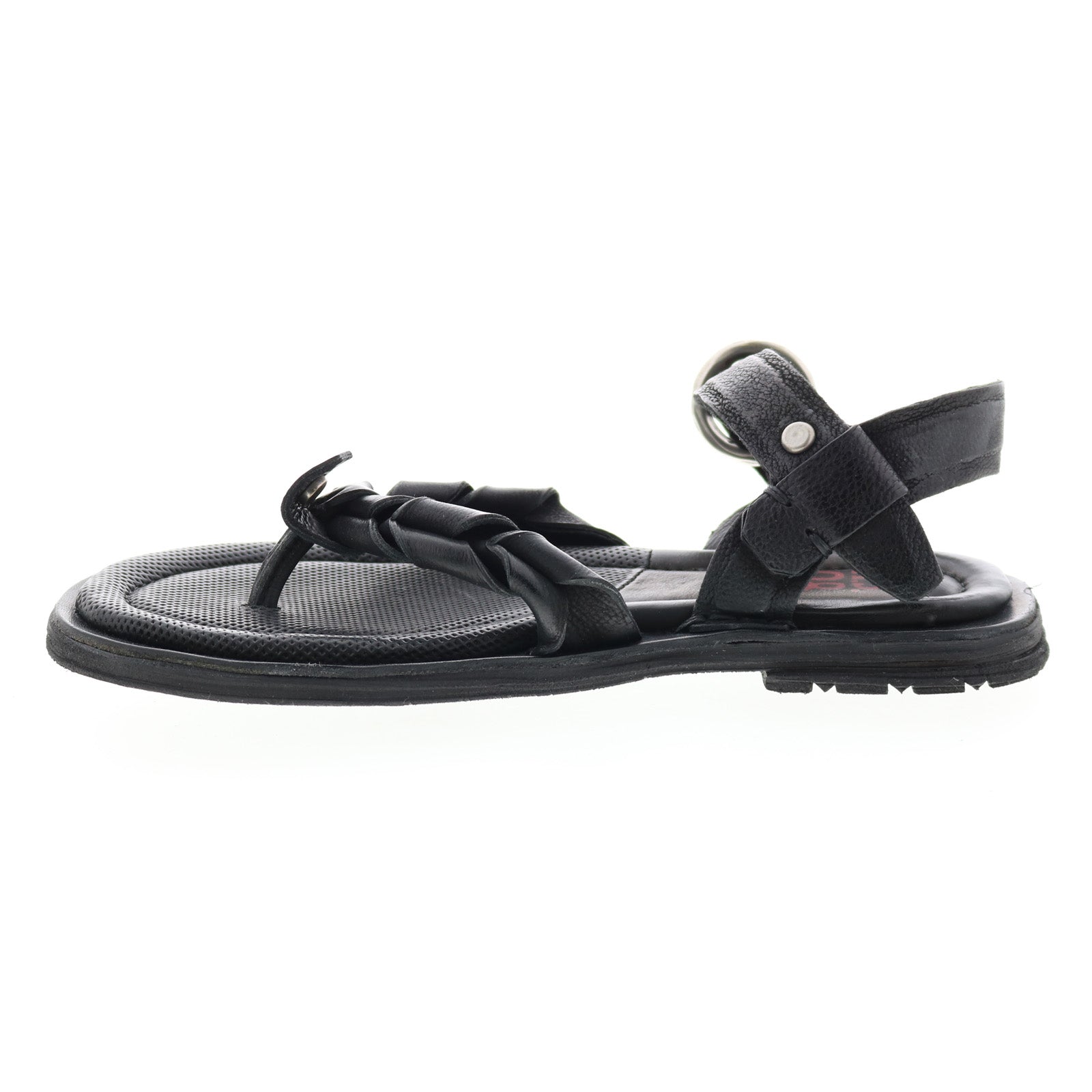 Tarron A84001-101 Womens Black Leather Strap Sandals Shoes