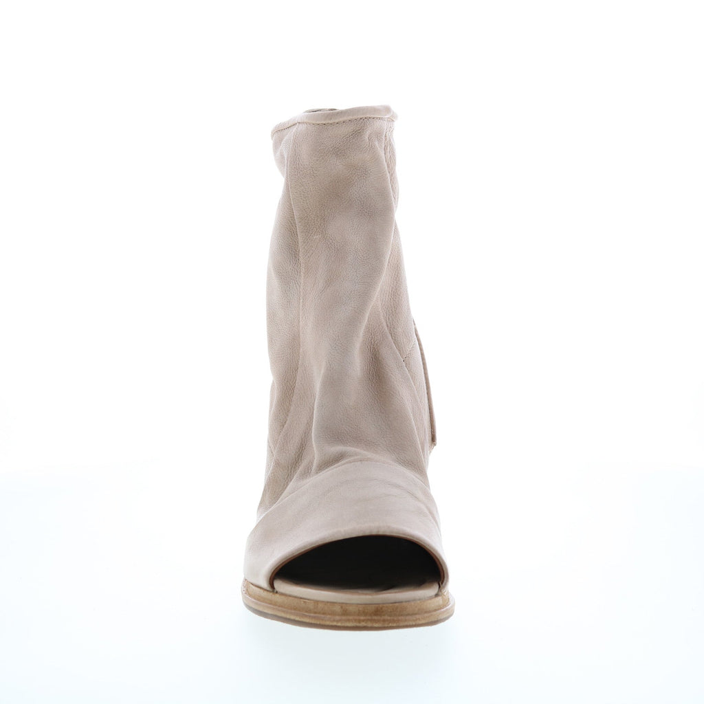 Bertrand A85004-101 Womens Beige Leather Zipper Block Heels Shoes