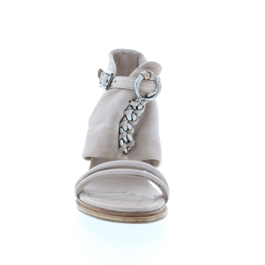 Bray A85005-101 Womens Beige Leather Hook & Loop Block Heels Shoes