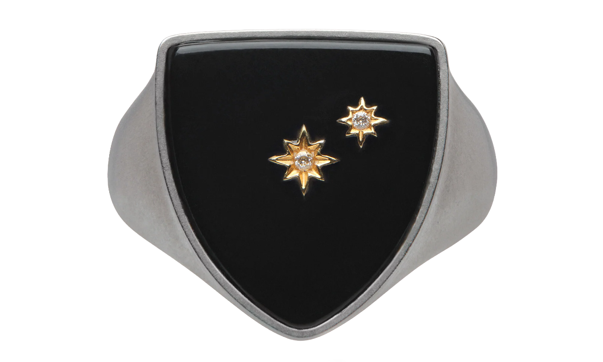 Star Detailed Signet Ring "Silver/ Gold" SM1UQ0106P6478964