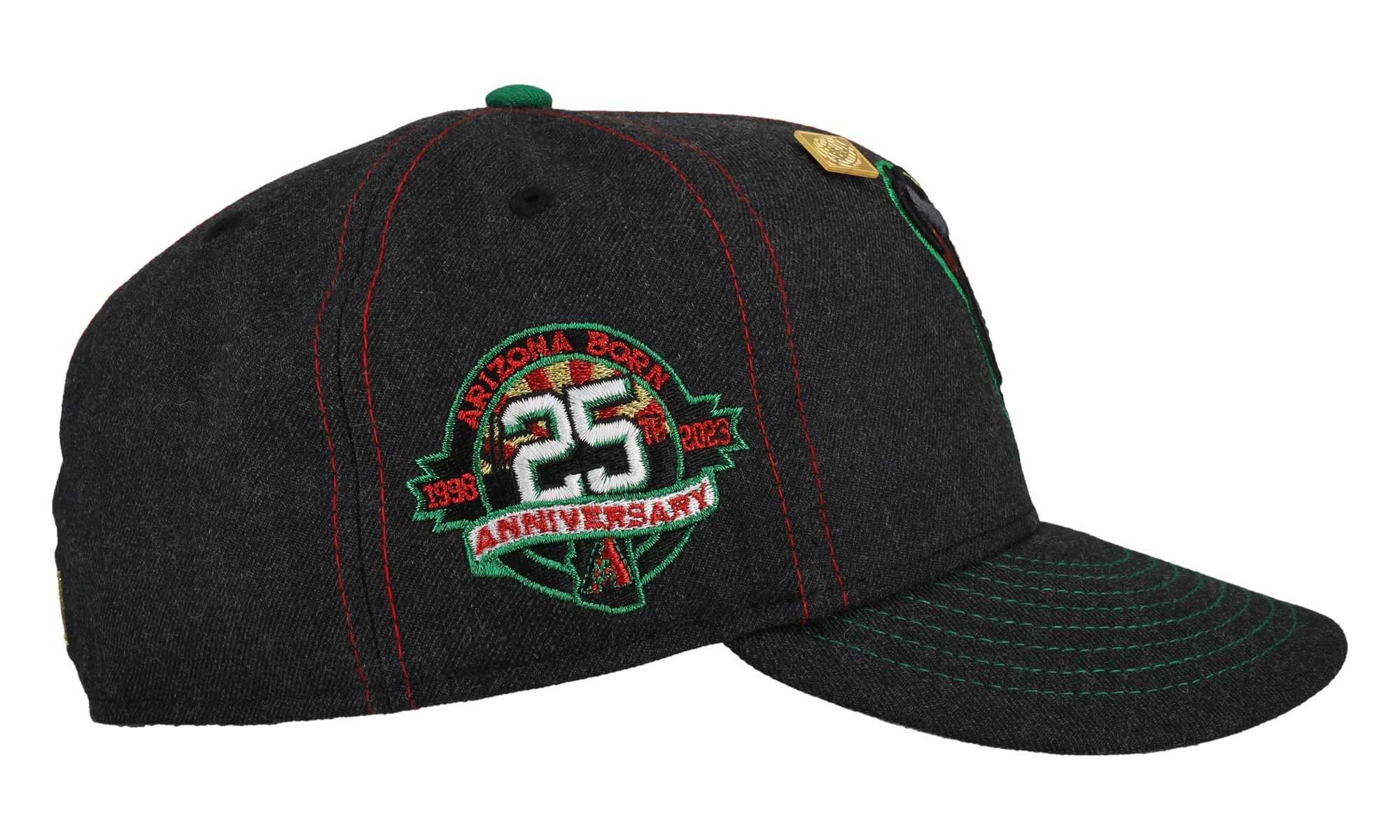 59FIFTY Arizona Diamondbacks 25th Anniversary Fitted Hat "Contrast Stitch / Black / Metallic" 123451298482