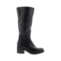 Lynton A95305-101 Womens Black Leather Zipper Knee High Boots