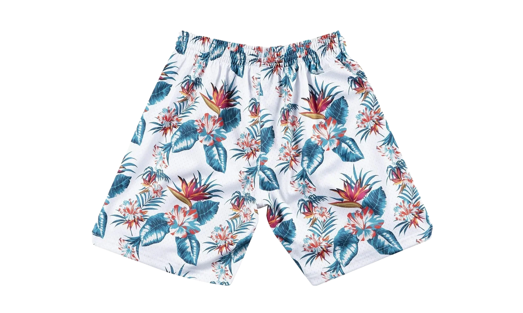 NBA Floral Mesh Shorts "Chicago Bulls - White" SHORMG18023 CBUPTWH1