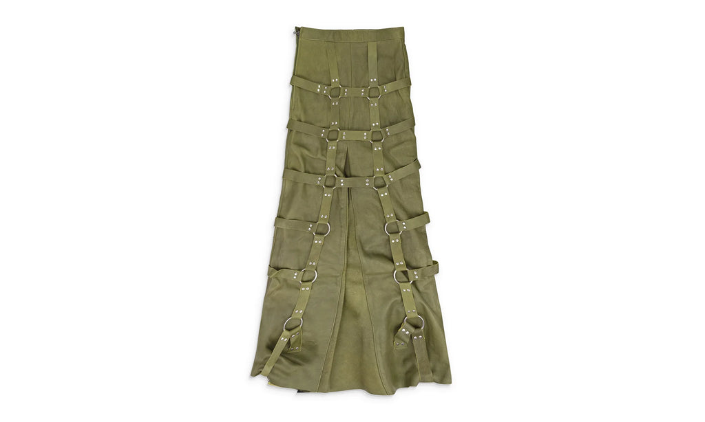 GRID BONDAGE MAXI SKIRT "Green" WDWWBTM 0010