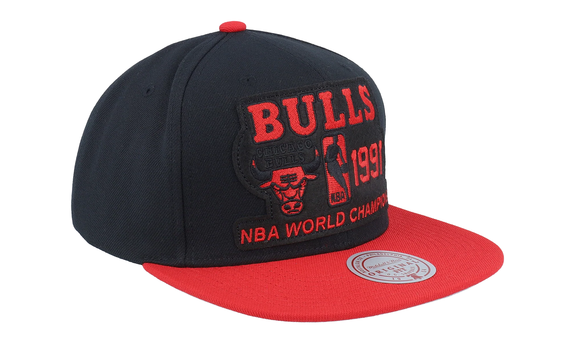 NBA Hardwood Classics 91 Champ Flipside Snapback Cap "Chicago Bulls - Black / Red" HS8714 CBUBKRD