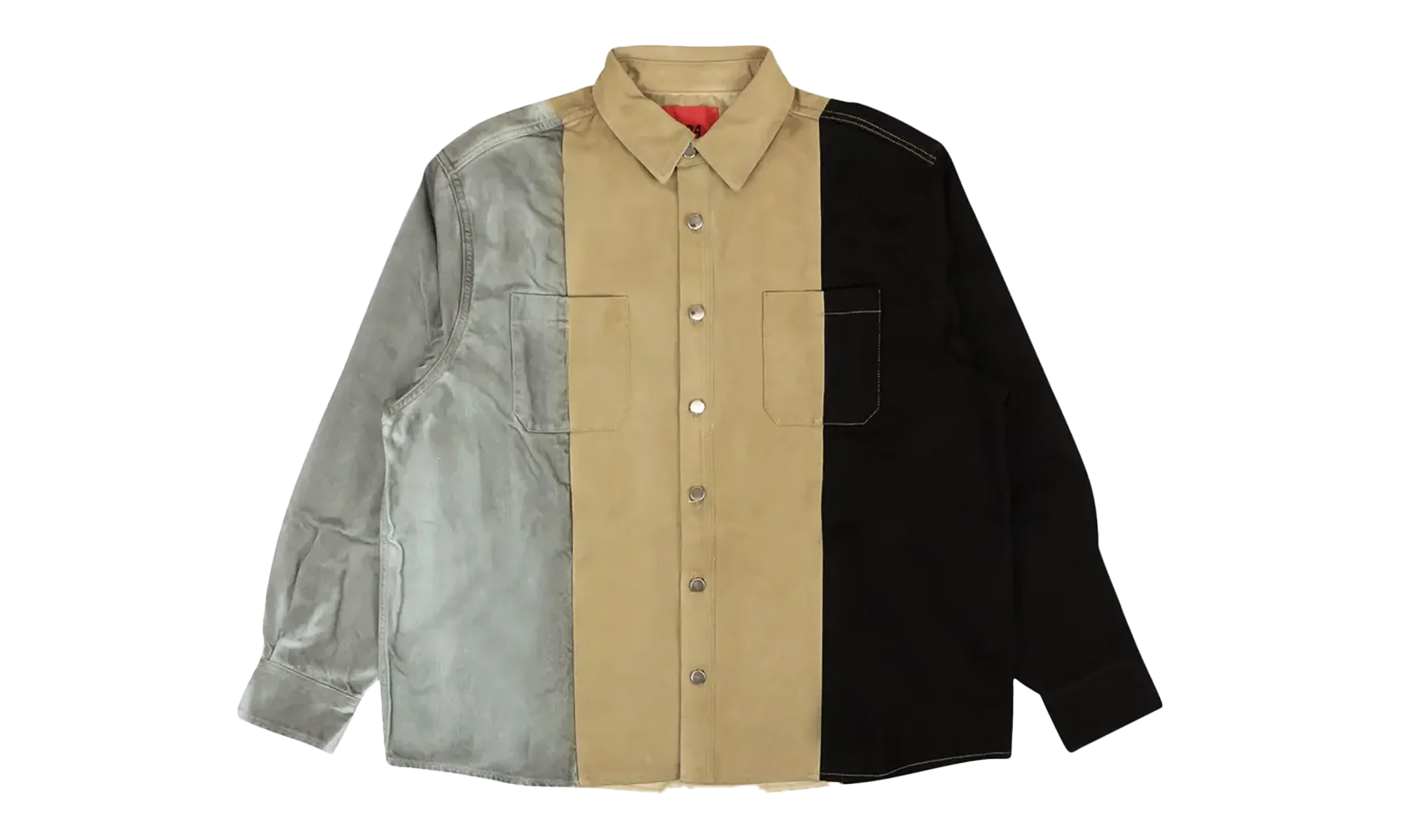 Colorblock Denim Button Down Shirt "Multi (Rainbow)" FF0SMS04AP TE741 769