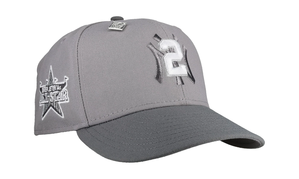 59FIFTY New York Yankees Derek Jeter Script Fitted Hat "Cool Grey" NE282